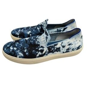 Rothys x The Butchers Daughter Sneakers Womens Size 10.5 Silp On Shibori Blue